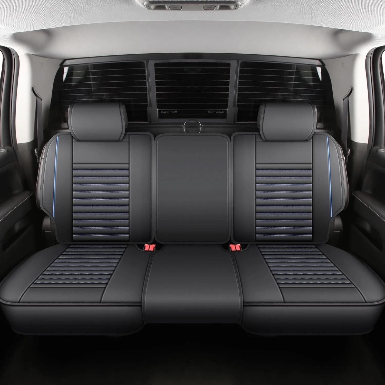 JOJOBAY Chevy Silverado Seat Covers,GMC Sierra Seat Covers,Custom Fit 2007-2025 1500 2500HD 3500HD Crew Double Extended Regular Cab,LT LZT RST(Full Set,Black Blue)