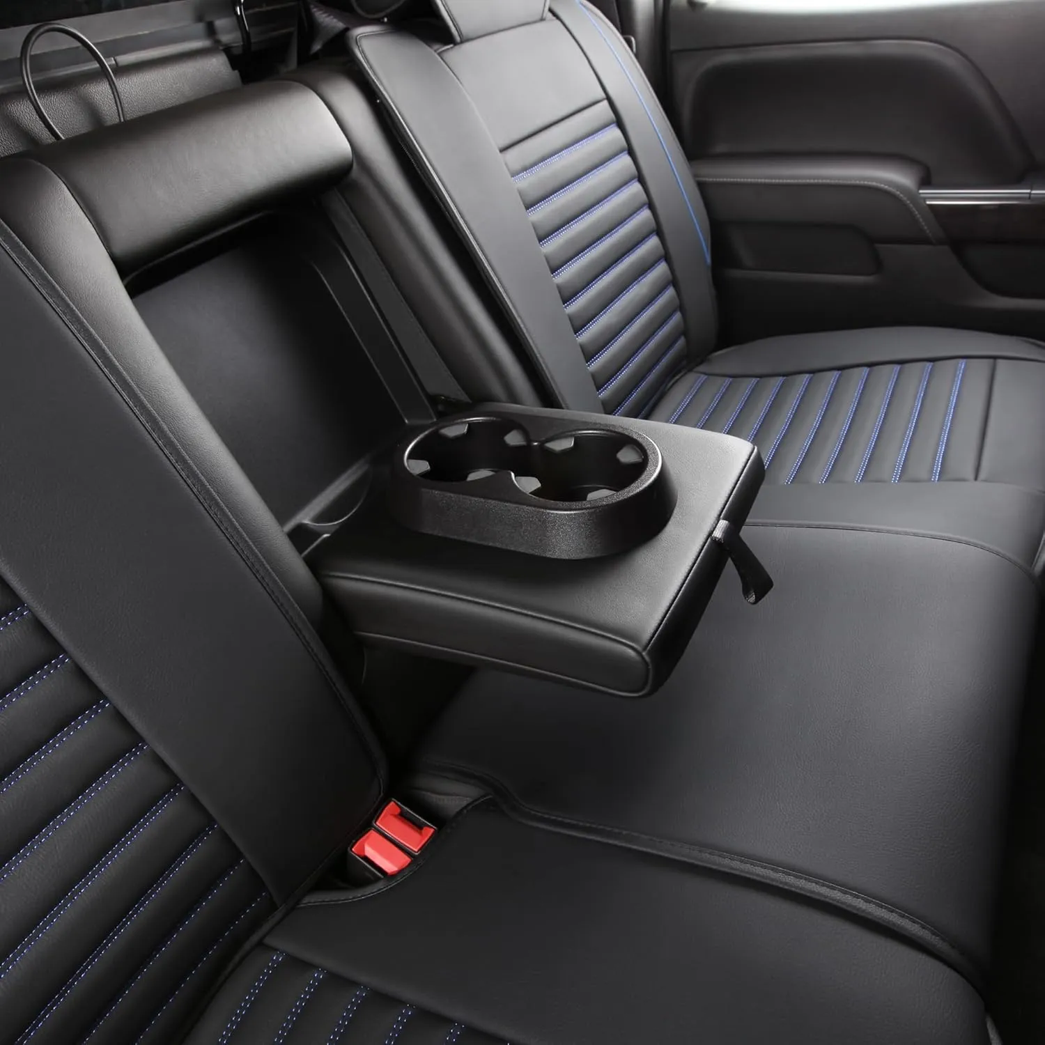 JOJOBAY Chevy Silverado Seat Covers,GMC Sierra Seat Covers,Custom Fit 2007-2025 1500 2500HD 3500HD Crew Double Extended Regular Cab,LT LZT RST(Full Set,Black Blue)