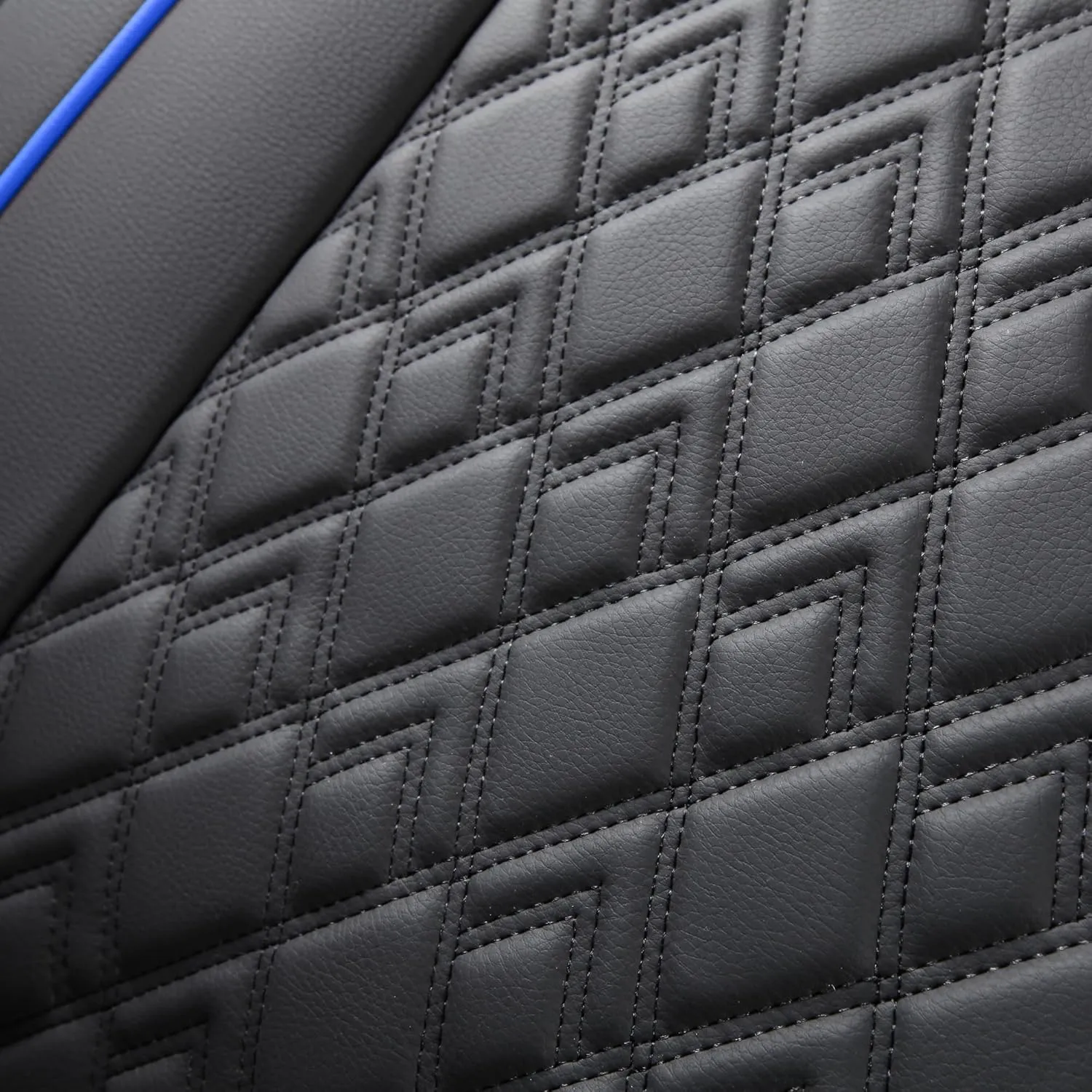 JOJOBAY Chevy Silverado Seat Covers,Leather Seat Covers for GMC Sierra,Custom Fit 2007-2026 1500 2500HD 3500HD Crew Double Extended Regular Cab,LT LZT RST Trail Boss(Front Pair,Black Blue)