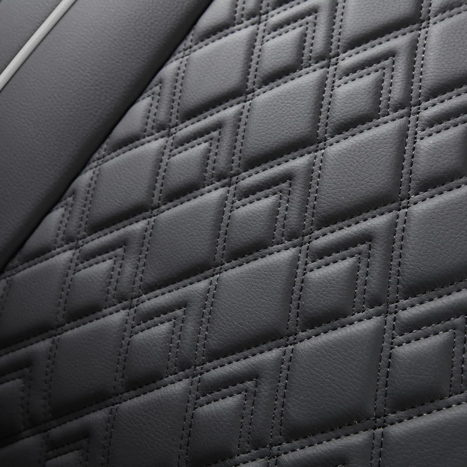JOJOBAY Chevy Silverado Seat Covers,Leather Seat Covers for GMC Sierra,Custom Fit 2007-2026 1500 2500HD 3500HD Crew Double Extended Regular Cab,LT LZT RST Trail Boss(Front Pair,Black Grey)