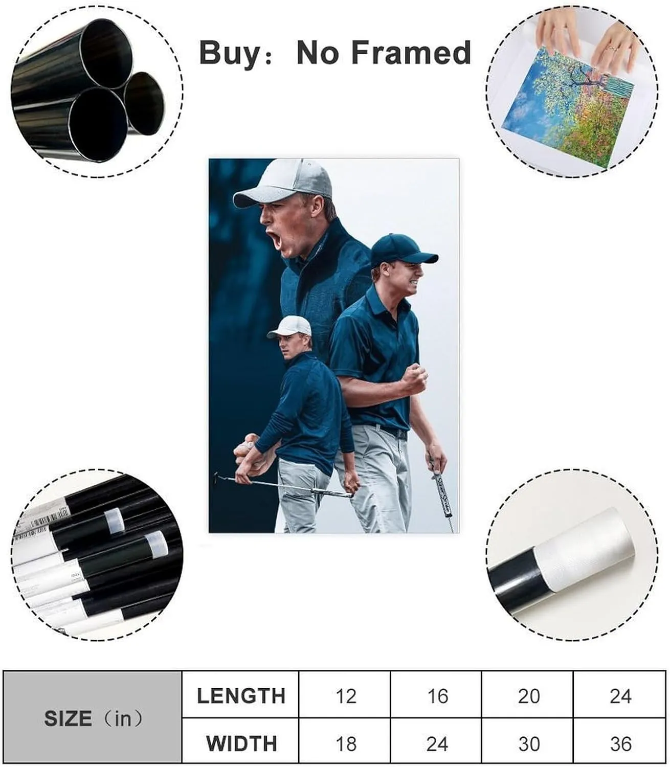 Jordan Spieth Golf Poster53 Canvas Poster Wall Art Decor Print Picture Paintings for Living Room Bedroom Decoration Unframe:12x18inch(30x45cm)