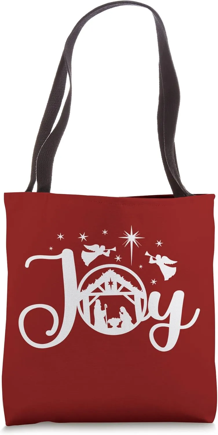 Joy - Christian Christmas Advent Nativity Scene North Star Tote Bag