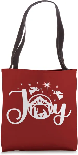 Joy - Christian Christmas Advent Nativity Scene North Star Tote Bag