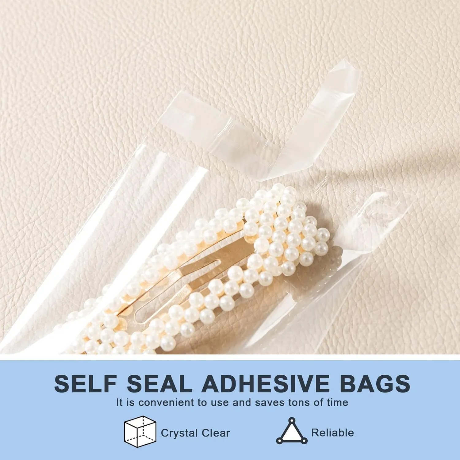 joybest 1000 Pcs - 5 x 5 Inch Clear Resealable Cellophane Bags Self Sealing Cello Plastic Poly Bag