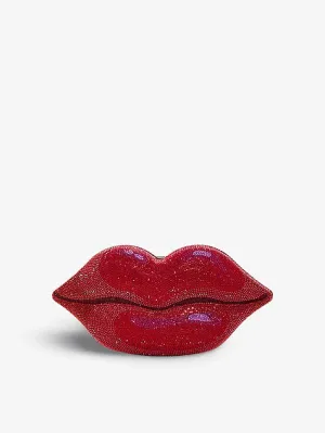 JUDITH LEIBER COUTURE
Hot Lips crystal-embellished brass clutch bag