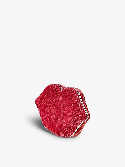 JUDITH LEIBER COUTURE
Hot Lips crystal-embellished brass clutch bag