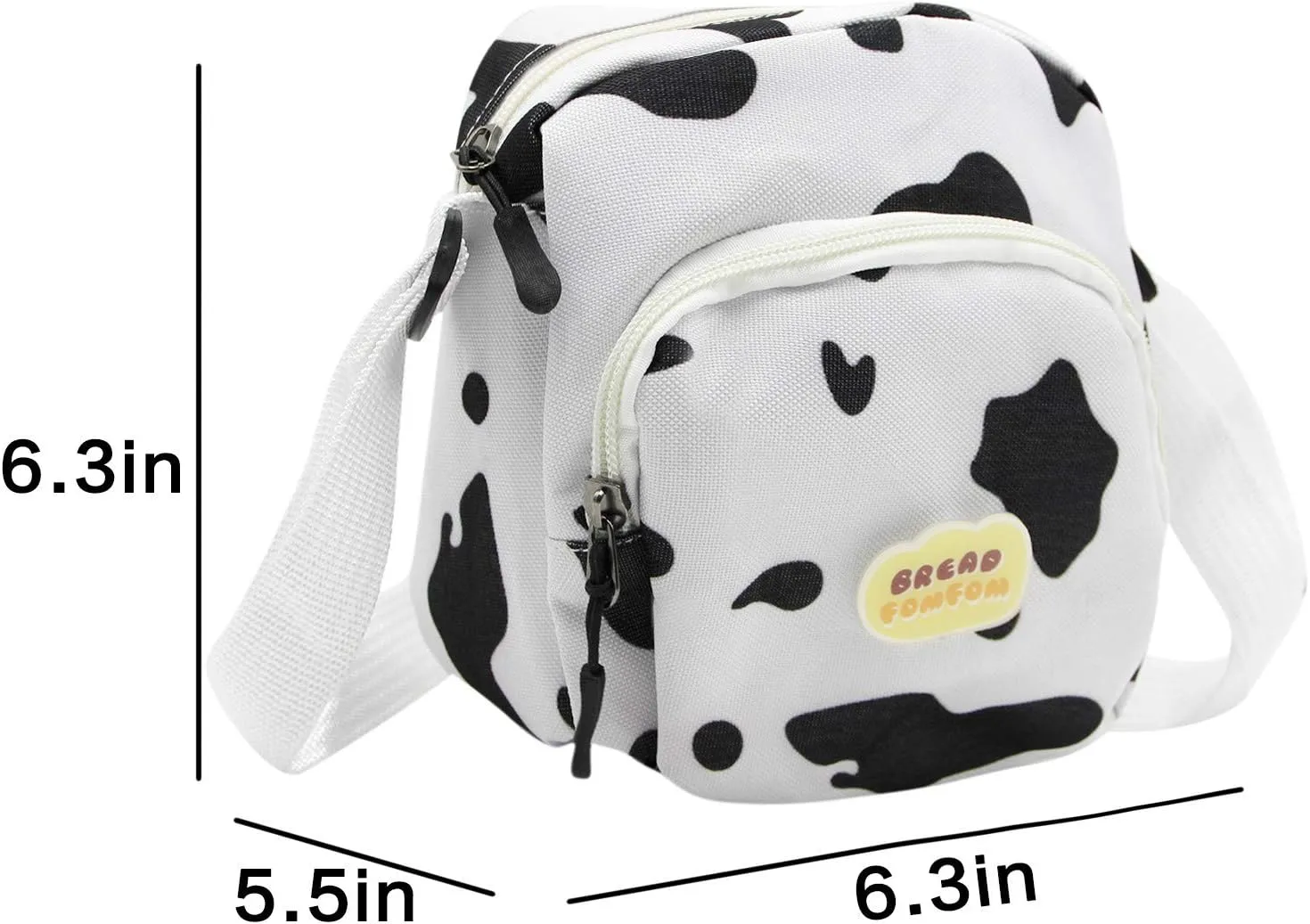 JUMISEE Cute Cow Print Canvas Crossbody Purse Small Cell Phone Bag Shoulder Handbag for Men Women Kids