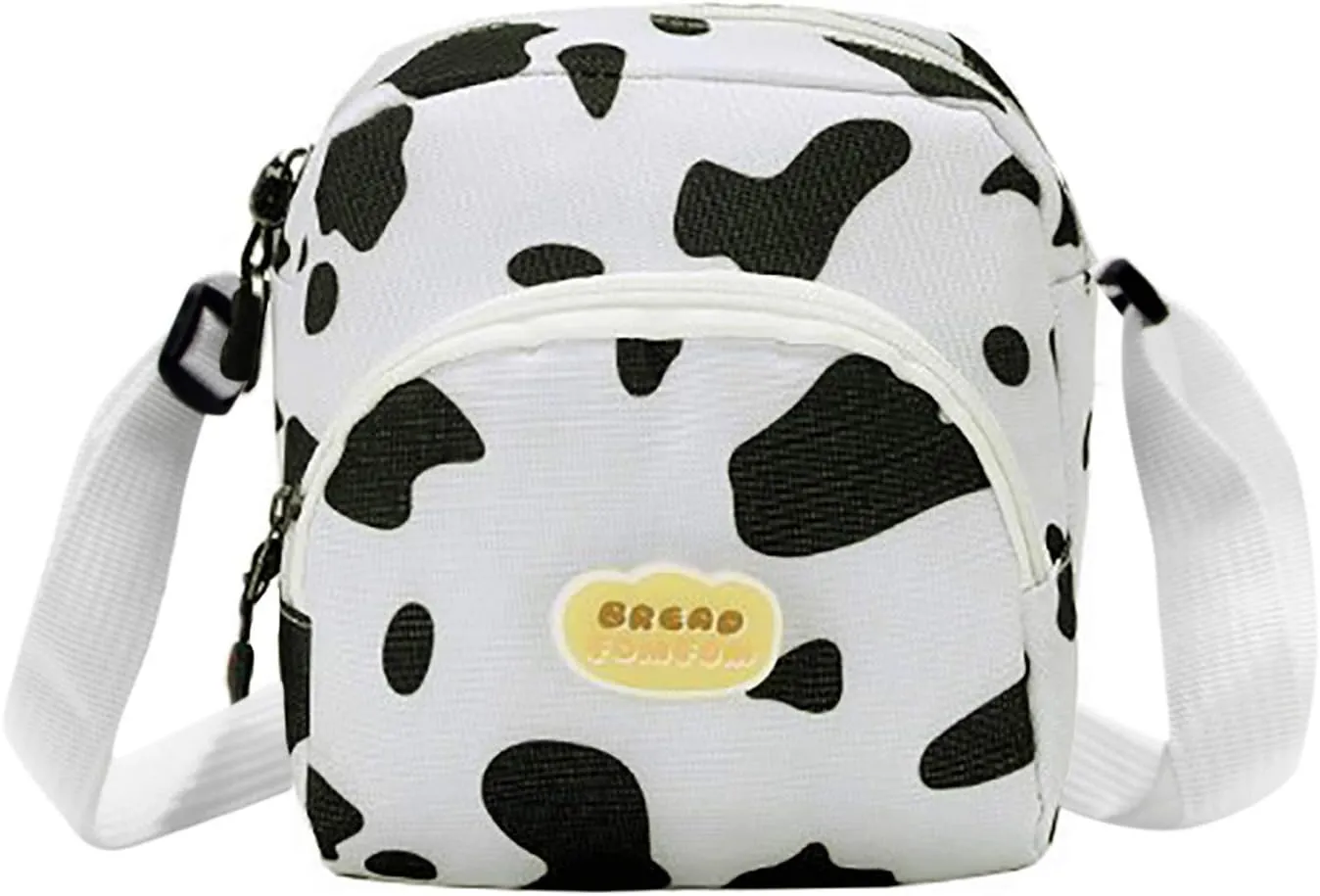 JUMISEE Cute Cow Print Canvas Crossbody Purse Small Cell Phone Bag Shoulder Handbag for Men Women Kids