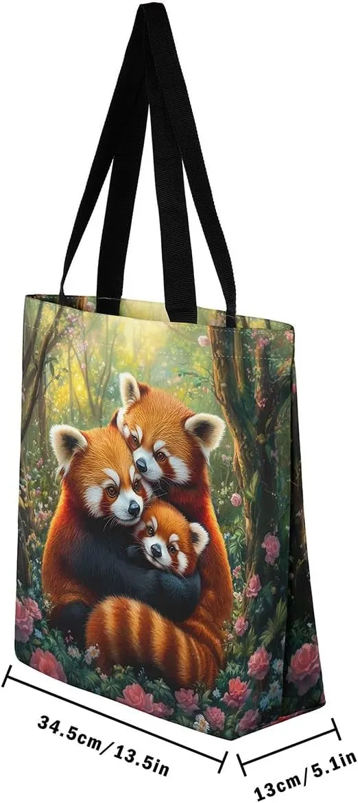 Jungle Animal Canvas Tote Bag,Cute 3D Wildlife Travel Bag for Women,Large Capacity Shopping Gym Bag