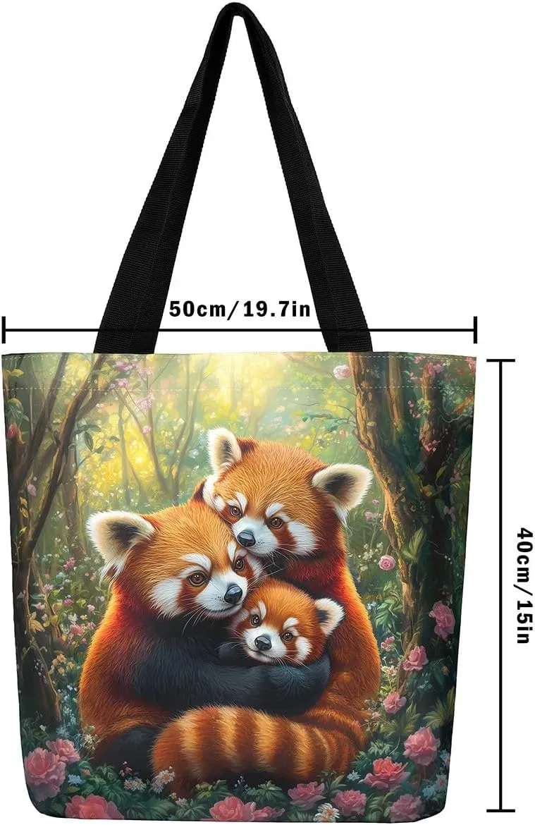 Jungle Animal Canvas Tote Bag,Cute 3D Wildlife Travel Bag for Women,Large Capacity Shopping Gym Bag