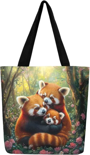 Jungle Animal Canvas Tote Bag,Cute 3D Wildlife Travel Bag for Women,Large Capacity Shopping Gym Bag
