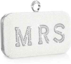 Kacctyen Rhinestone Clutch Bag Bride Clutch Purse Diamond Evening Bag Bride Purse Embellished Jewels Rhinestone Box Bag Gift