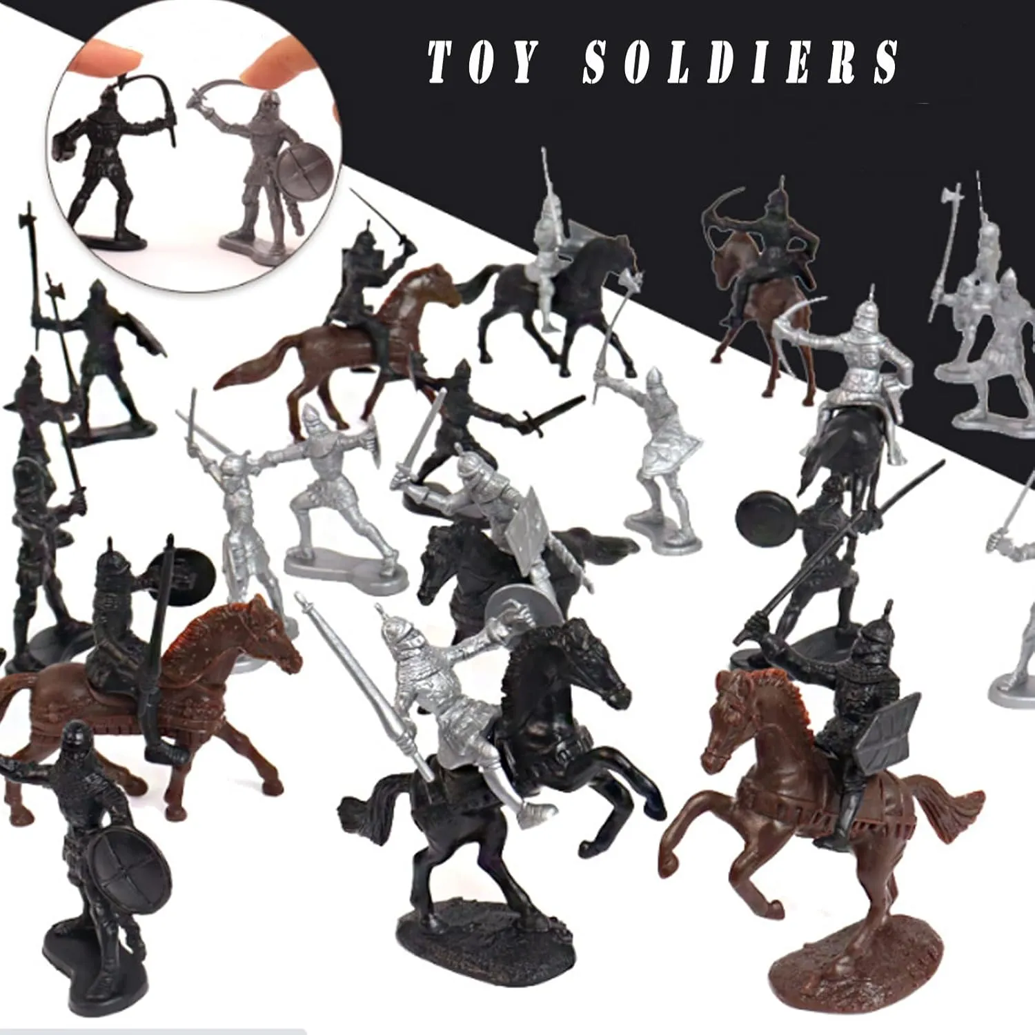 Kangkang Toy Castle，Knight Toys, Army Action Figures，Castle Toys for Boys，120 Sets of Static Decorations, Knight Playset with Carrying Bags, Used for Game Time Or Entertaining Gifts and Parties.