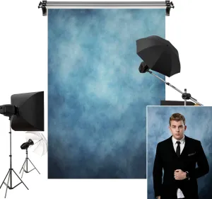 Kate 5x7ft/1.5m(W) x2.2m(H) Blue Headshot Background Blue Texture Portrait Photography Microfiber Backdrop Photo Studio Props