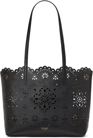 kate spade new york Do It All Spade Flower Perforated Fine Grain Leather Large Tote,
