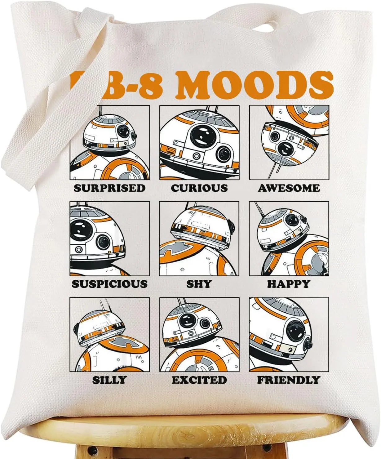 KEYCHIN Bb8 Moods Tote Bag Star Movie Fans Gifts Bb8 Robot Shoulder Bag War Bb8 Merchandise