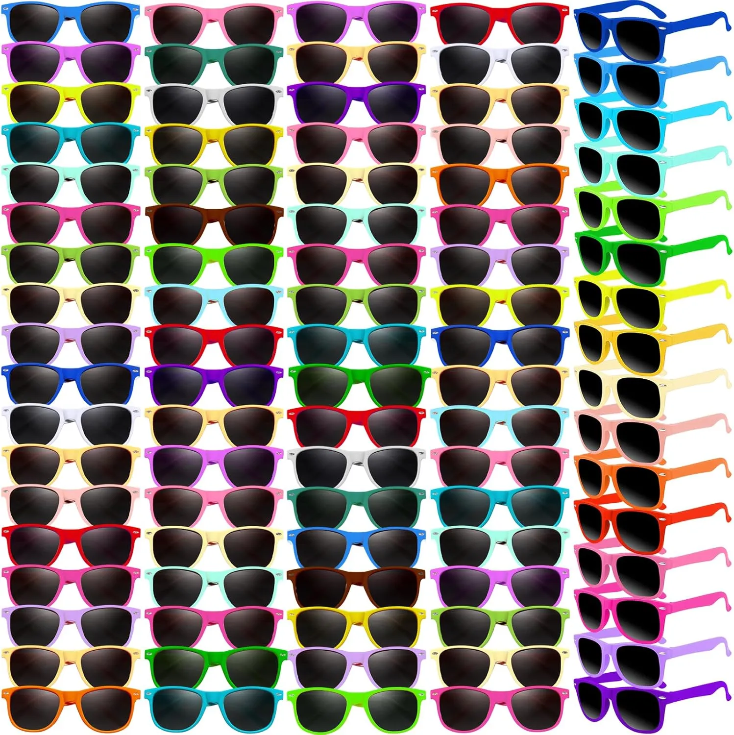 Kids Neon Sunglasses Party Favors Bulk,Summer Beach Party Sunglasses 80's Style Colorful Novelty Sunglasses 3-8