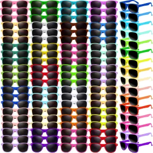 Kids Neon Sunglasses Party Favors Bulk,Summer Beach Party Sunglasses 80's Style Colorful Novelty Sunglasses 3-8