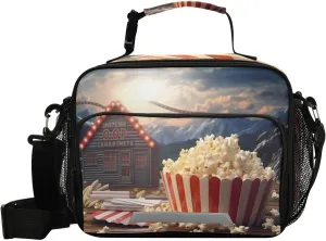 Kigai Lunch Bag Popcorn Cinema Reusable High Capacity Insulated Lunch Box for Women & Men, Leakproof Lunch Cooler Bag Tote Bag for Work, Travel, Outdoor
