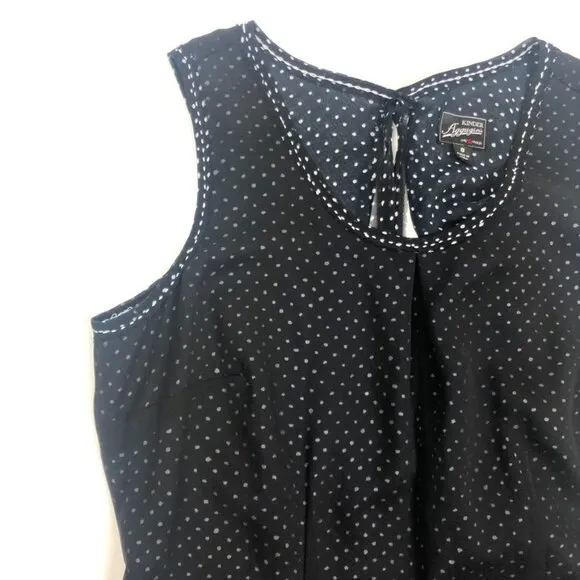 Kinder Aggugini for Impulse Open-Back Polka Dot Romper. Black/Blue/White. Size 8