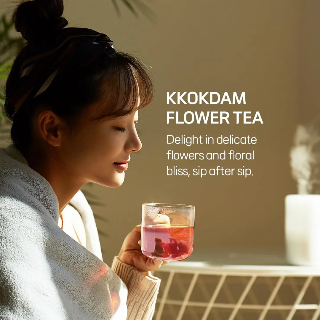 KKOKDAM Cockscomb Butterfly Tea Bags – 10 Fancy Decaf Loose Leaf Tea for Iced or Hot Drinks – Elegant Korean Gifts for Women - Perfect as Womens Tea Gift Set