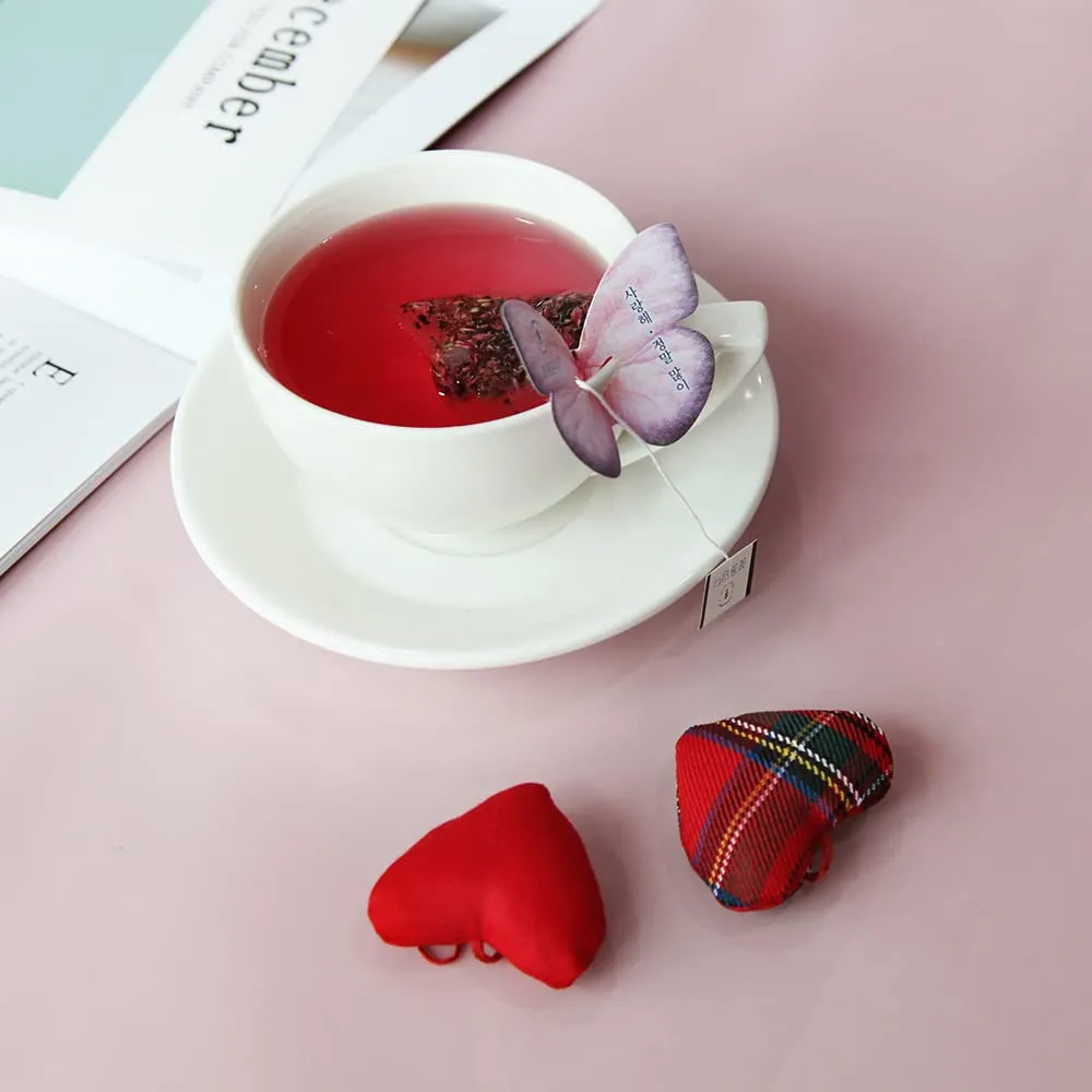 KKOKDAM Cockscomb Butterfly Tea Bags – 10 Fancy Decaf Loose Leaf Tea for Iced or Hot Drinks – Elegant Korean Gifts for Women - Perfect as Womens Tea Gift Set