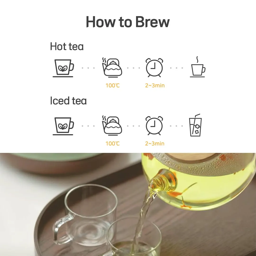KKOKDAM Cockscomb Butterfly Tea Bags – 10 Fancy Decaf Loose Leaf Tea for Iced or Hot Drinks – Elegant Korean Gifts for Women - Perfect as Womens Tea Gift Set