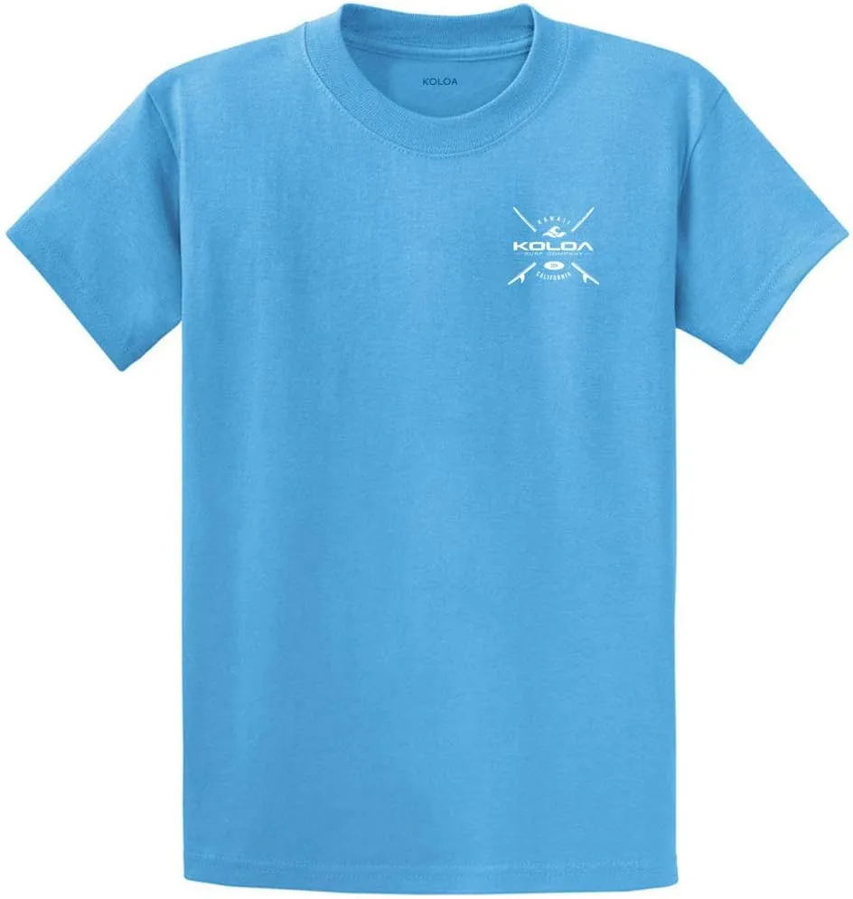 Koloa Surf Cross Boards Logo Heavy Cotton T-Shirts. Regular, Big and Tall Sizes