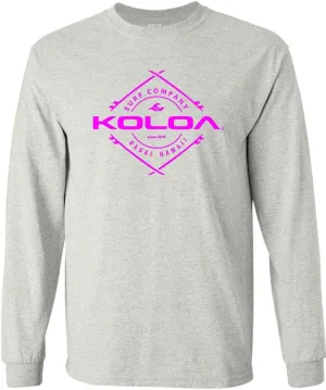 Koloa Surf Mens Diamond Boards Logo Long Sleeve Heavy Tee in Big and Tall Sizes