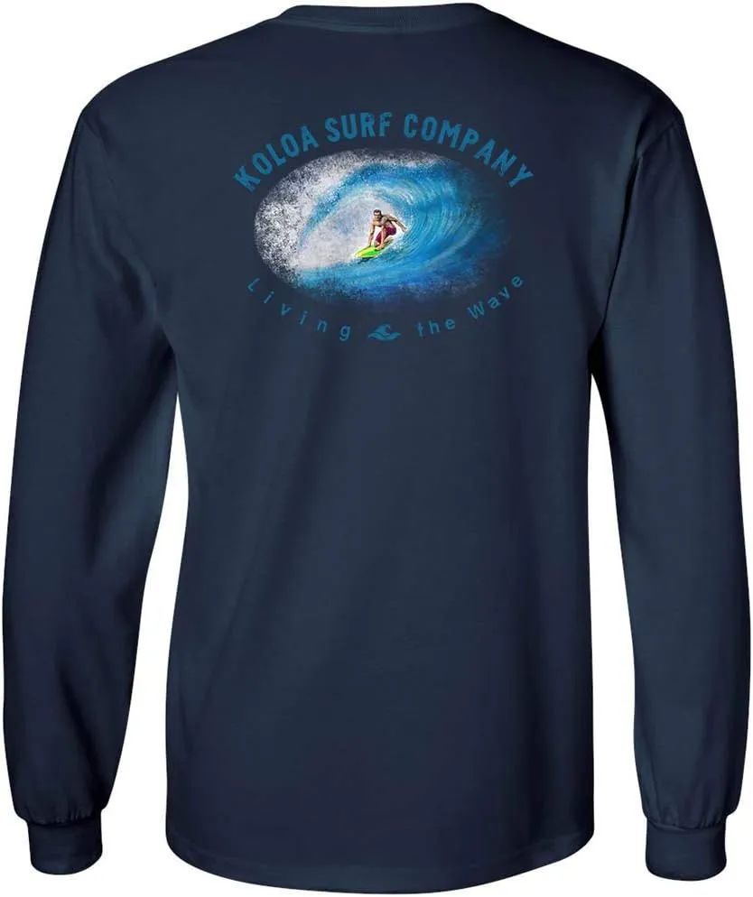Koloa Surf Mens in The Curl Logo Long Sleeve Heavy Cotton Tee Reg, Big and Tall