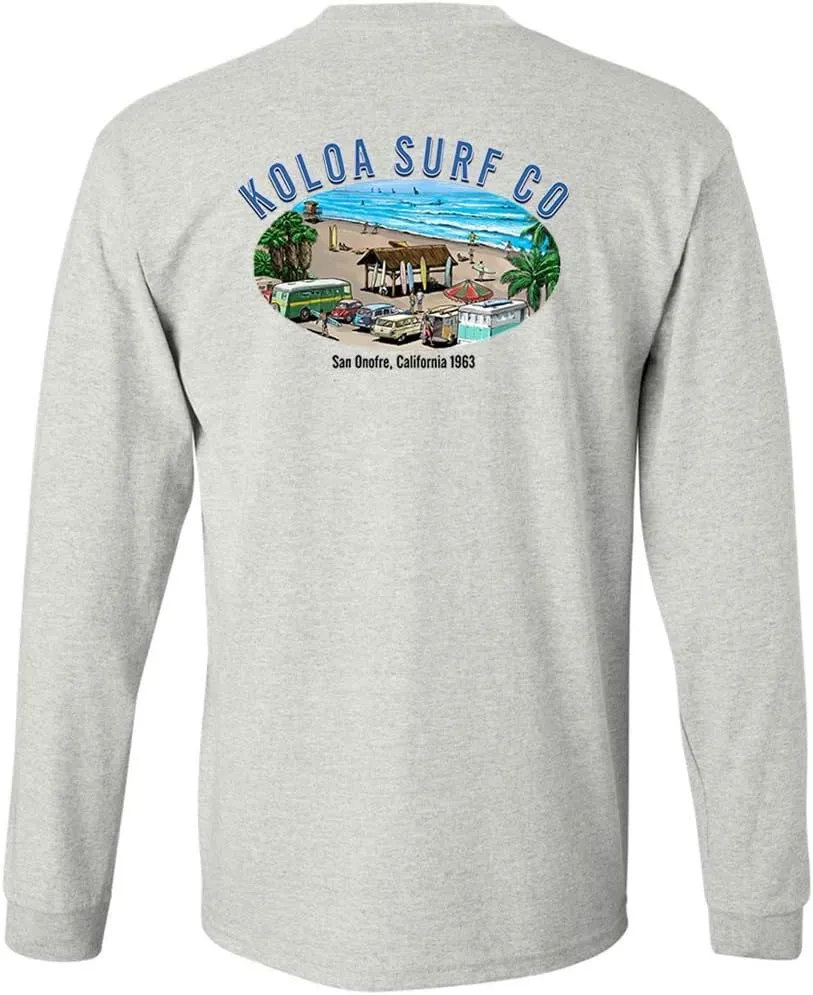 Koloa Surf Mens San Onofre Logo Long Sleeve Heavy Cotton Tee - Reg, Big and Tall
