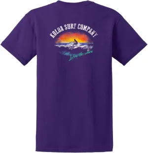 Koloa Surf Mens Surfer at Sunset Logo Heavy Cotton T-Shirt in Reg, Big and Tall