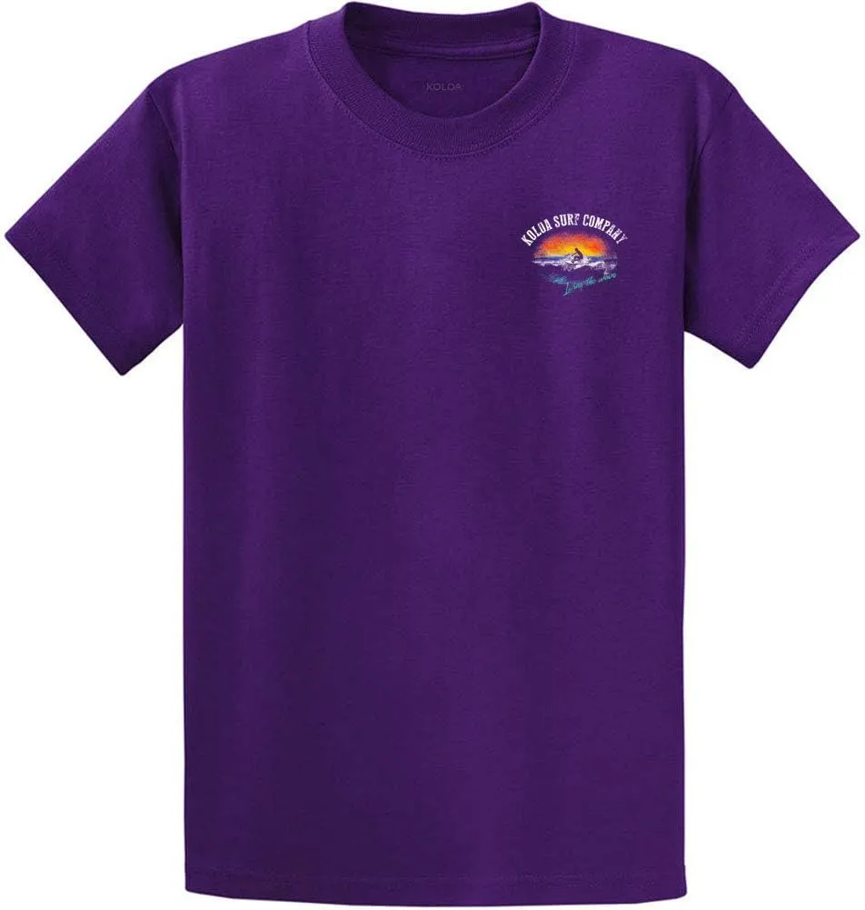 Koloa Surf Mens Surfer at Sunset Logo Heavy Cotton T-Shirt in Reg, Big and Tall