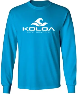 Koloa Surf. Wave Logo Long Sleeve Heavy Cotton T-Shirts in Regular, Big and Tall