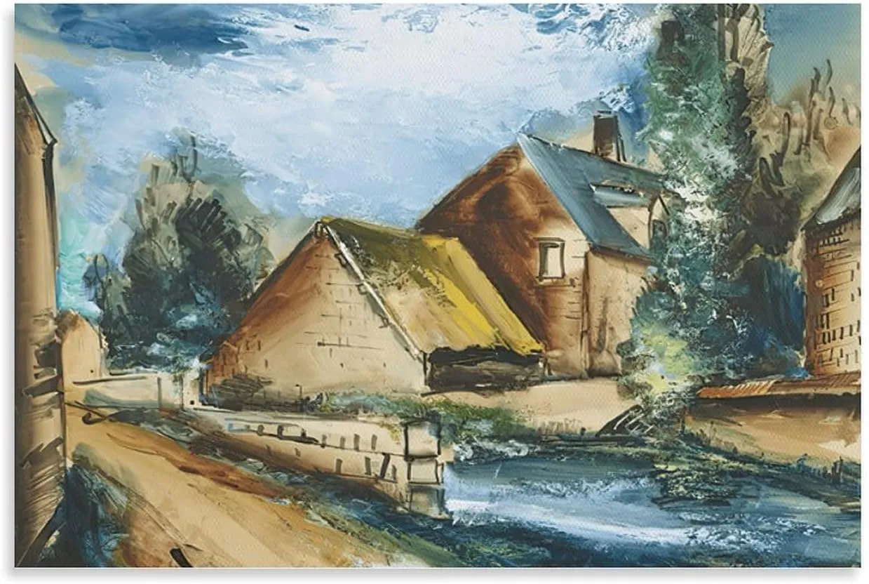 KoovDem Maurice De Vlaminck Artistic Work Canvas Wall Art Poster For Aesthetic 60Pictures For Living Room Bedroom Decor,Poster For Office Decor Living Room Bedroom 08x12inch(20x30cm)