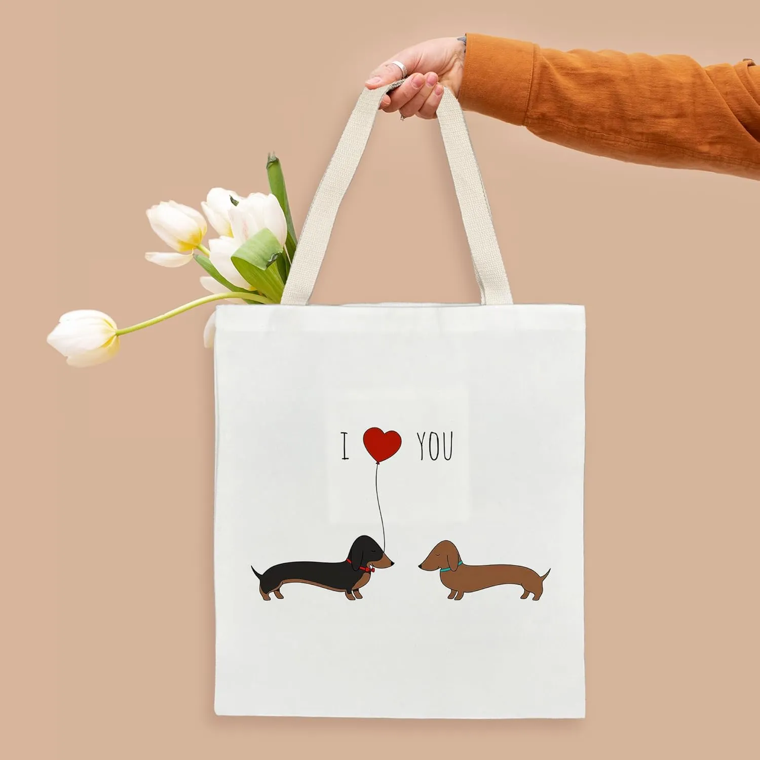 Kunlisa Cute Cow Canvas Tote Bag, Gifts for Girls & Women Lovers
