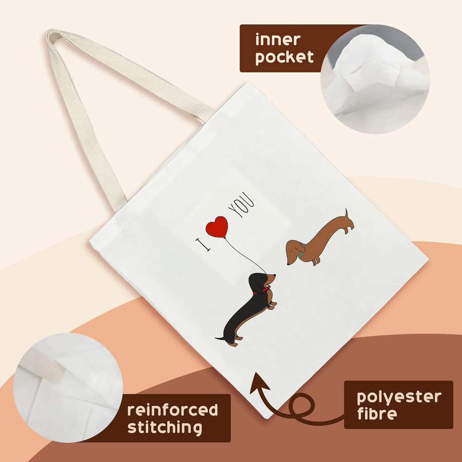 Kunlisa Cute Cow Canvas Tote Bag, Gifts for Girls & Women Lovers
