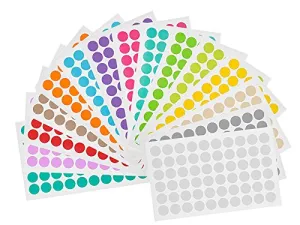 LabTag LT-13-A Cryogenic Color Dots, 0.5”, Assorted (Pack of 900)