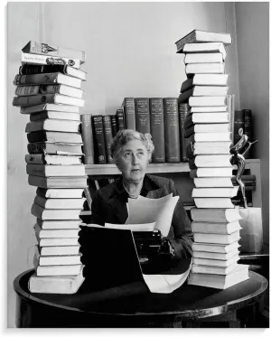 Lady Agatha Christie Sir Mallowan English Detective Writer Quotes Portrait Vintage Drawing Art Poste Canvas Poster Wall Art Decor Print Picture Paintings for Living Room Bedroom Decoration Unframe-sty