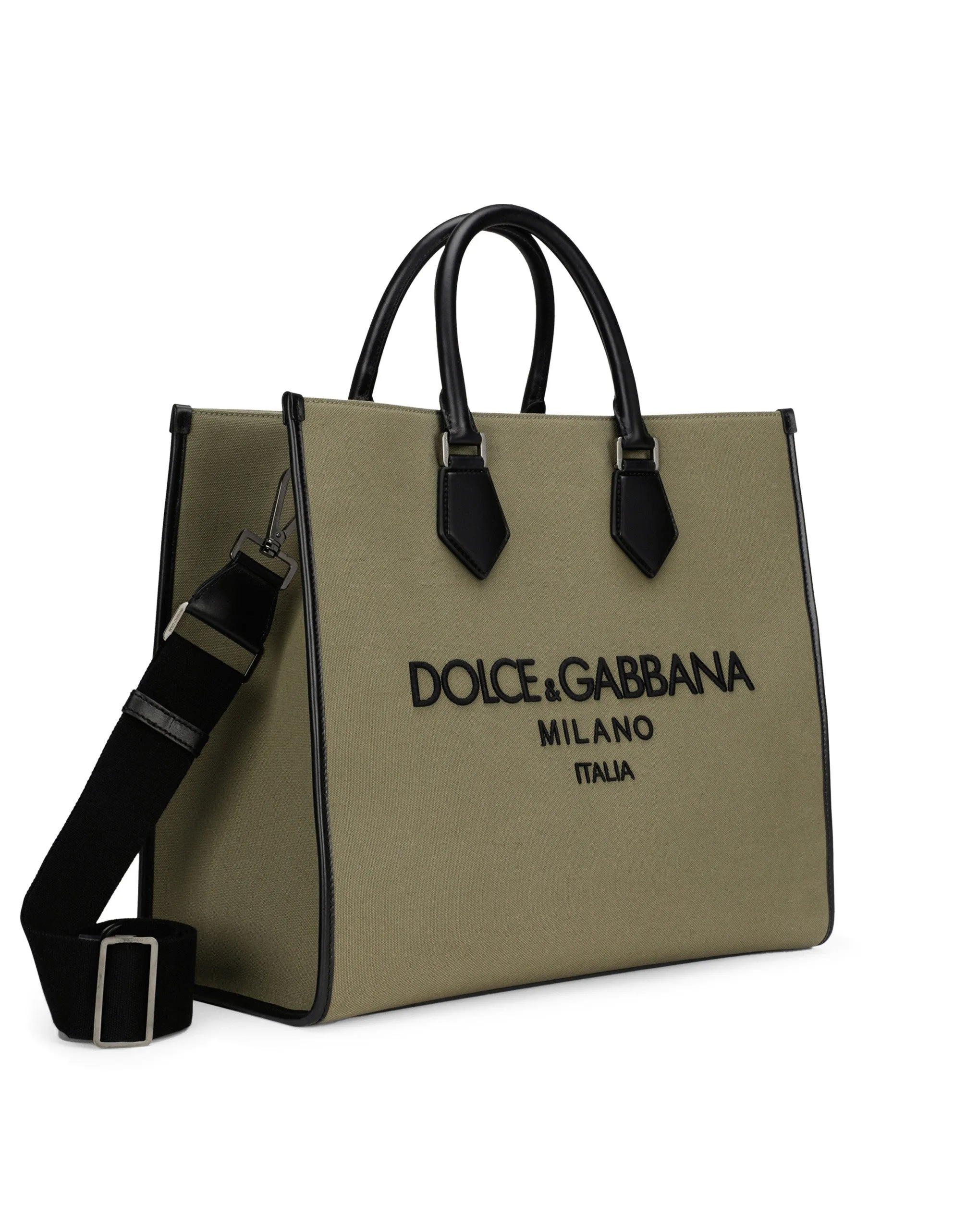Large canvas shopper with logo