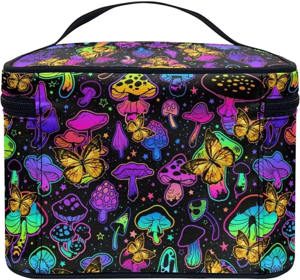 Large Toiletry Bags for Women Mushroom Portable Butterfly Make Up Organizer Travelling Bag for Professional Make Up Artist,Valentine'S Day Gift for Her