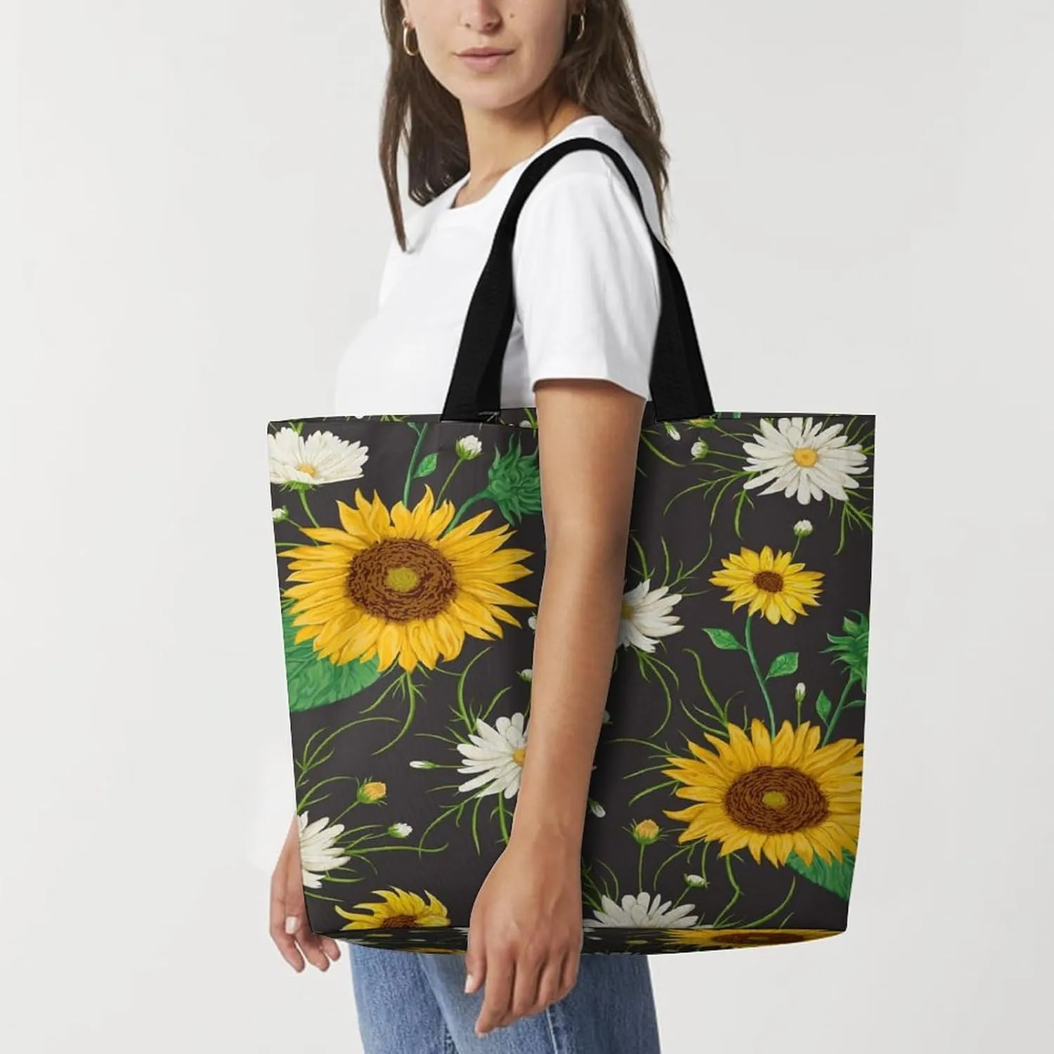 Large Tote Top Handle Bag, Shopping Handbag Big Polyester Shoulder Hand Bags
