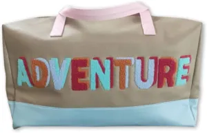 Leather Adventure Embroidery Lightweight Sport Duffle Bag