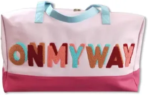 Leather On my way Embroidery Lightweight Sport Duffle Bag