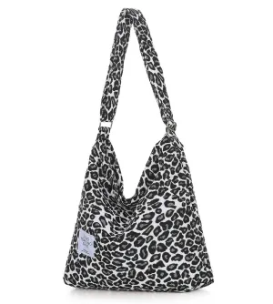 Leopard Pattern Soft Canvas Shoulder Bag