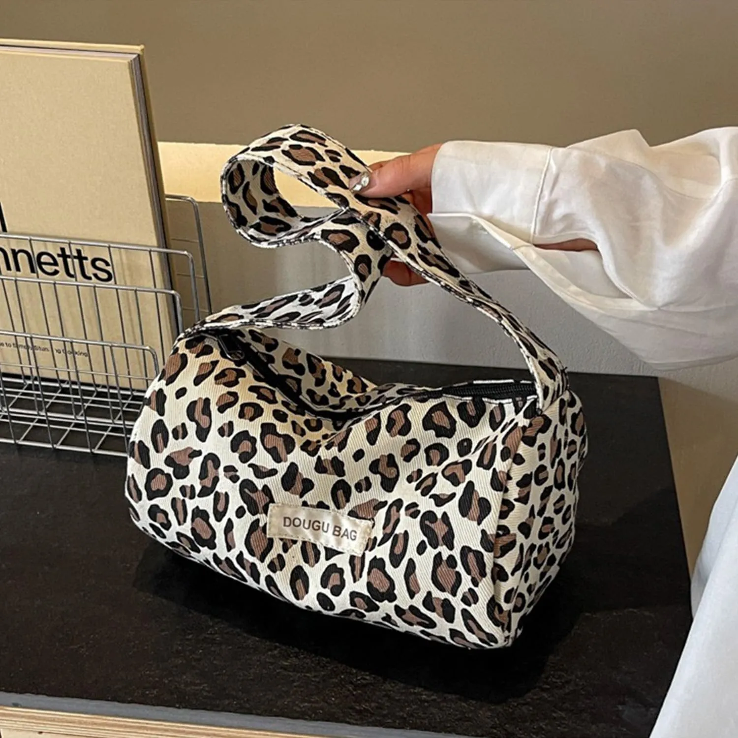 Leopard print bag, jacquard bag, leopard print handbag, leopard print clutch bag, leopard print women's bag