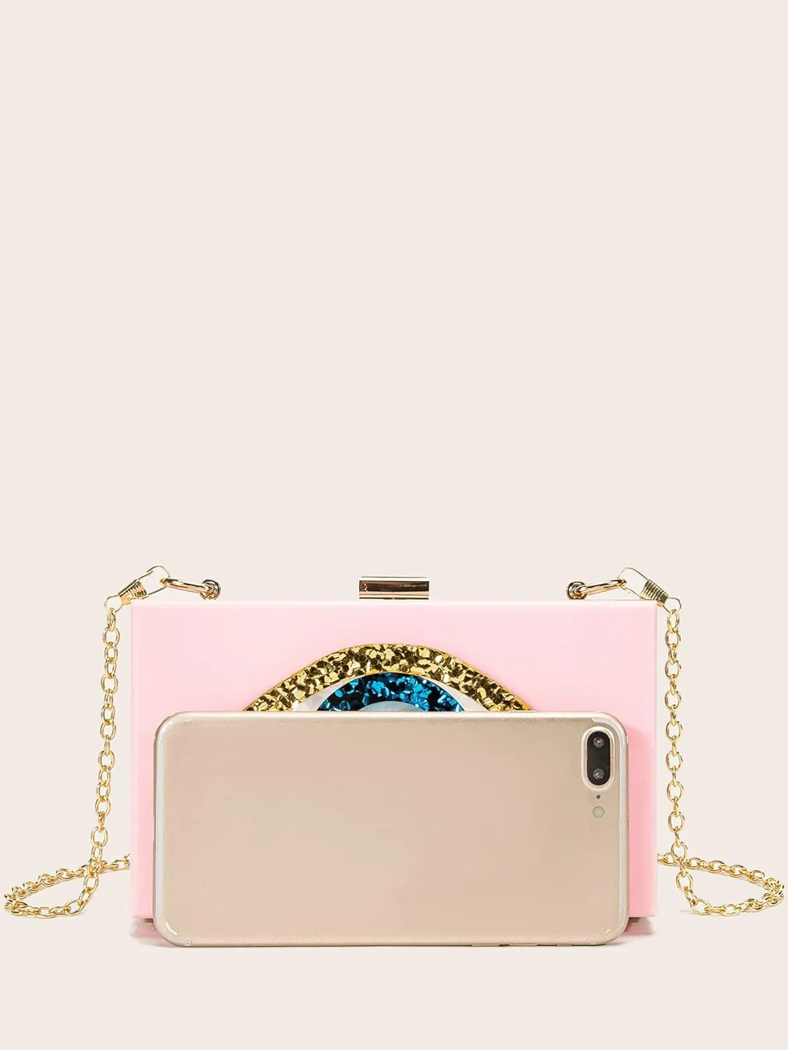 LETODE Clutch Purses for Women-Evil Eye Acrylic Clutch Glitter Purse Evening Bag Chain Shoulder Crossbody Handbags