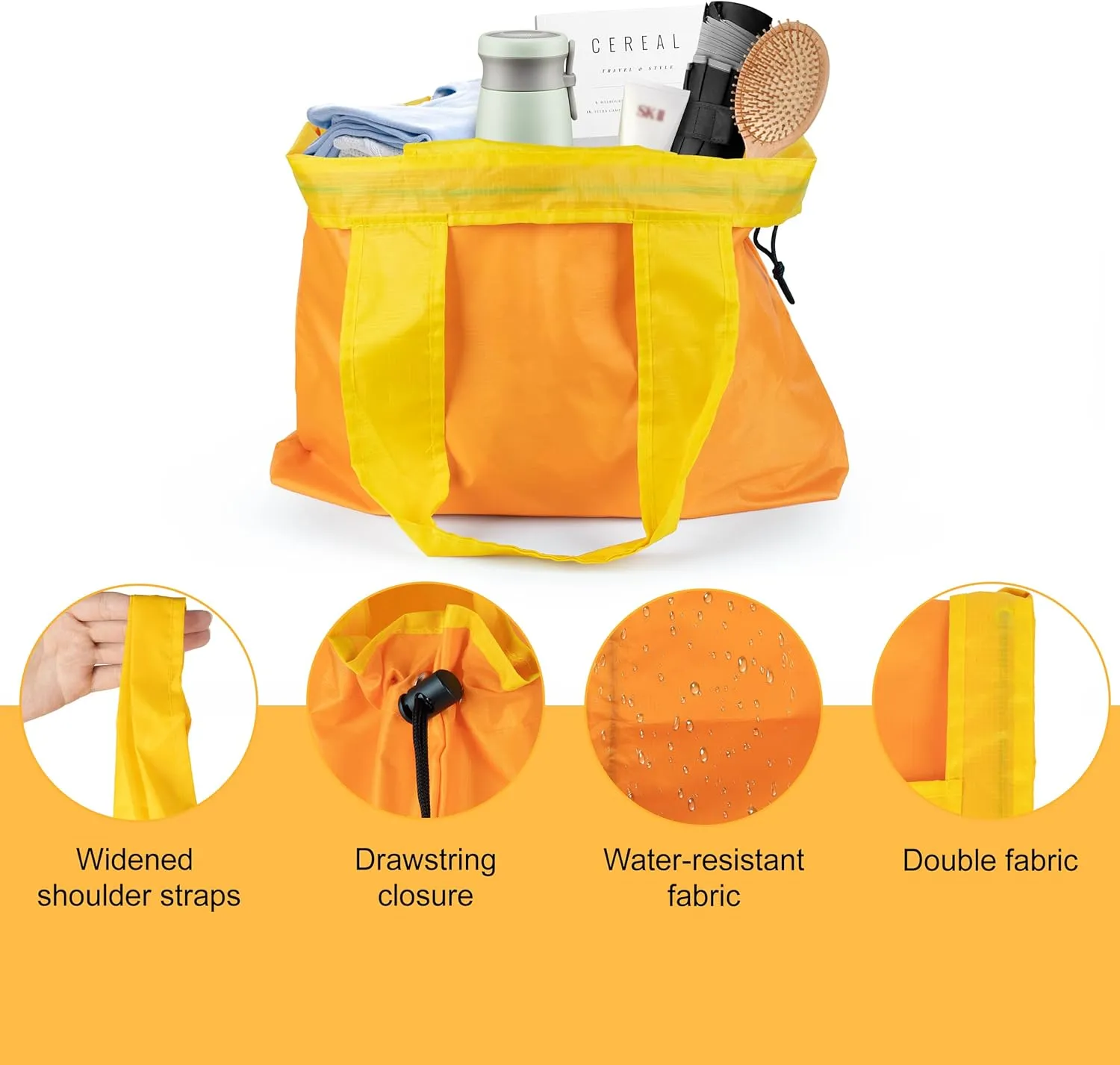 Lily queen Reusable Grocery Bags Colorful Washable Foldable Shopping Tote Bag Lightweight 2pcs