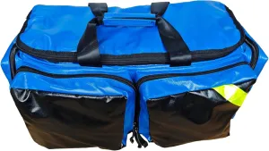 LINE2design First Aid Deluxe Ems Oxygen Medical Bag – Emergency Bags, Fully Padded, Zippers, Shoulder Strap, Removable Tray, Yellow Reflective Trim, Sliding Rails, Medical Storage Gear - Royal Blue
