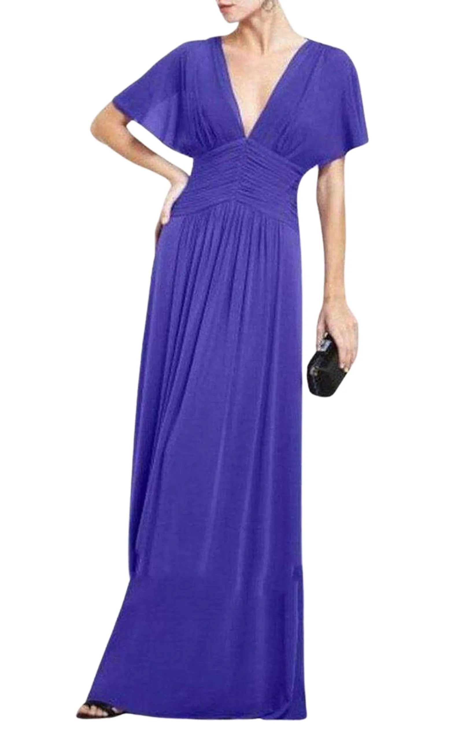 Liz Purple Lace Back Formal Gown